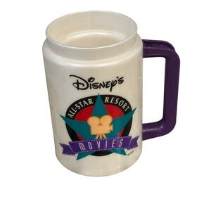 Vintage Disney All-Star Movie Resort‎ Insulated Purple Coca-Cola Travel Mug 12oz